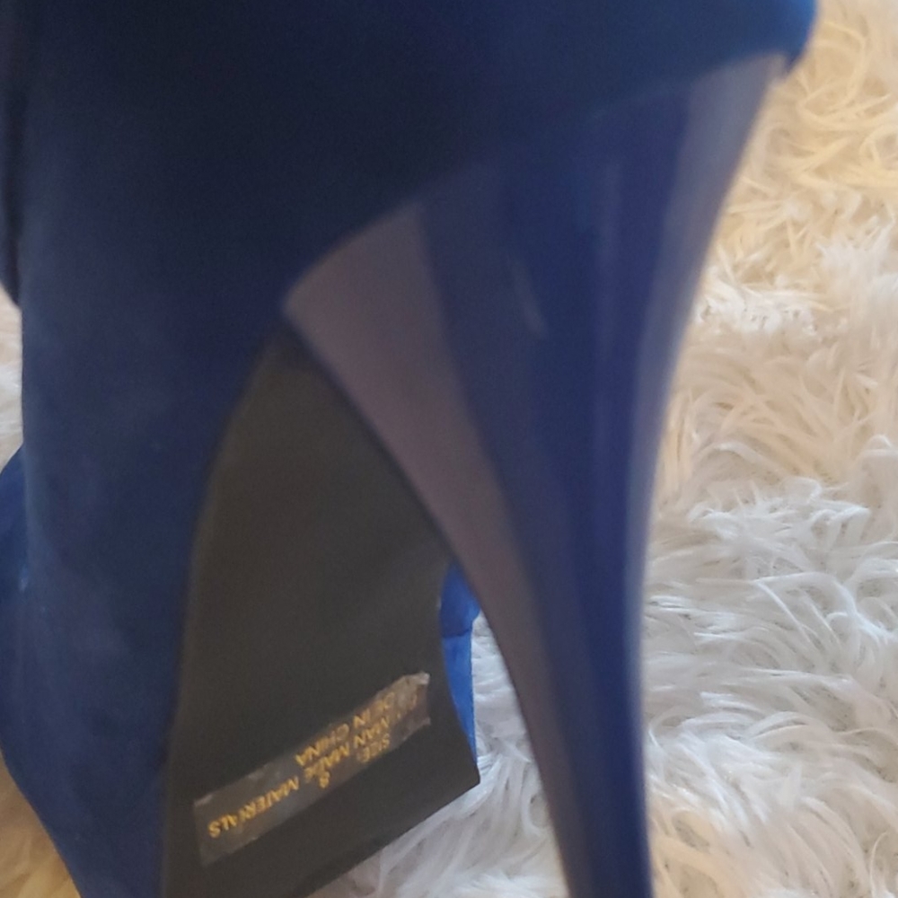 Blue faux suede stilettos - Picture 3 of 4